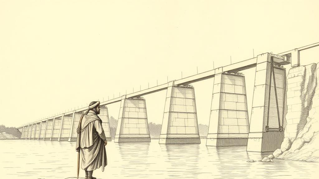 Trajan's Bridge, or how to cross a river by moving it first